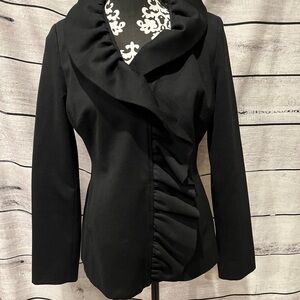 Elegant INC Black Women's Jacket Ruffles